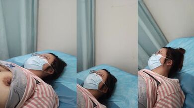 体检中心，心电图检查，现场偷拍良家美女1.